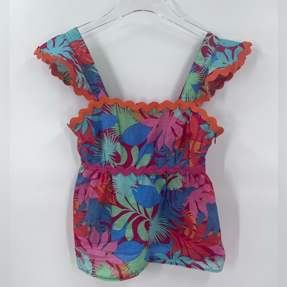 Anthropologie Greylin Skyler rickrack Ruffled Sleeve Top size Xs - Picture 3 of 7